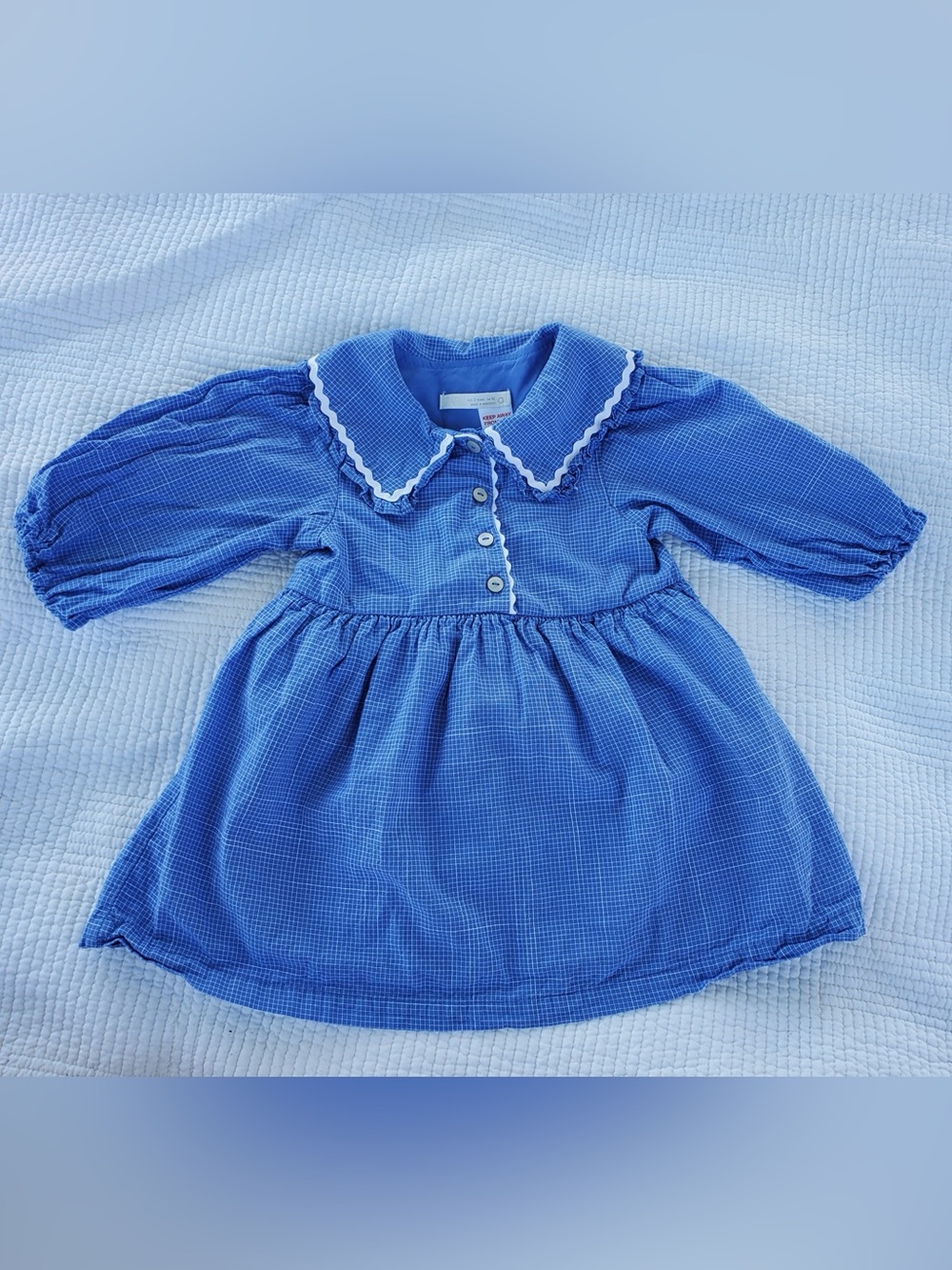 Blue Zara Girls' Peter Pan Collar Dress